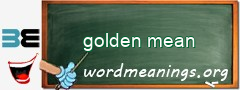 WordMeaning blackboard for golden mean